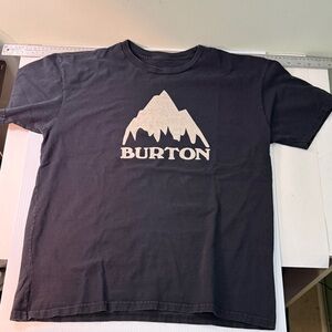 Burton Black Tee with Cream Mountain Logo